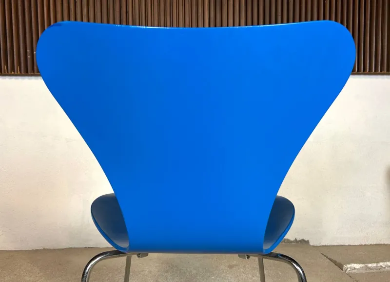 Pamono Danish Blue Series 7 3107 Stackable Dining or Desk Chair by Arne Jacobsen for Fritz Hansen, 1955> Office Chairs