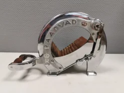 Pamono Danish Bread Cutter in Chrome and Mahogany from Raadvad, 1960s> Cutlery & Serving Utensils