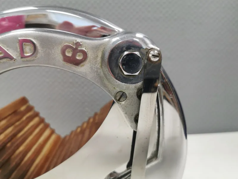 Pamono Danish Bread Cutter in Chrome and Mahogany from Raadvad, 1960s> Cutlery & Serving Utensils