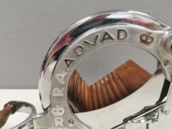 Pamono Danish Bread Cutter in Chrome and Mahogany from Raadvad, 1960s><noscript><img width=