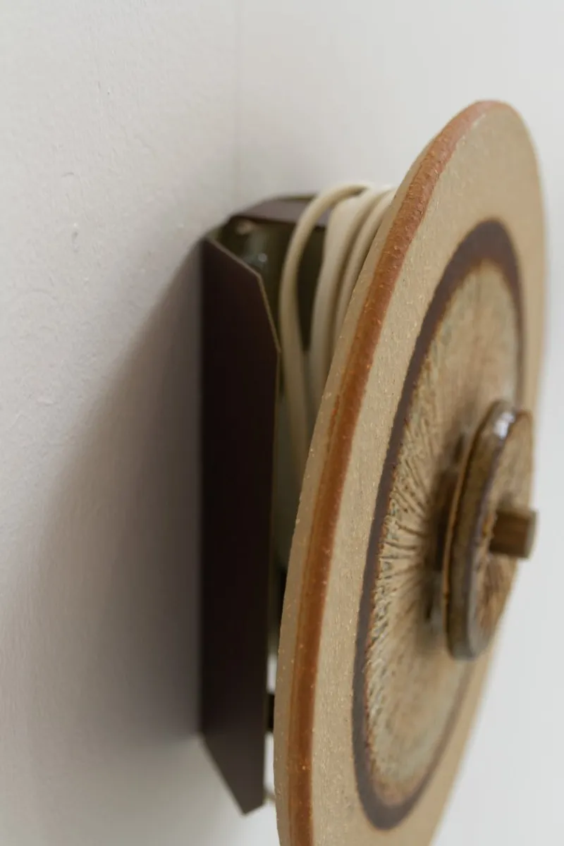 Outlet Pamono Danish Ceramic Disc Wall Lamp from Søholm, 1970s