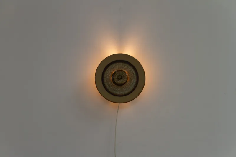 Outlet Pamono Danish Ceramic Disc Wall Lamp from Søholm, 1970s