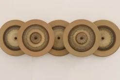 Hot Pamono Danish Ceramic Five Disc Wall Lamp from Søholm, 1970s