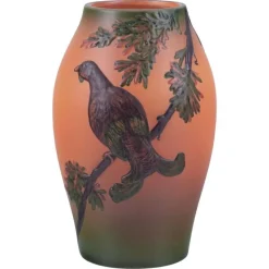 Clearance Pamono Danish Ceramic Vase with Motif of Bird on Branch from Axel Salto, 1930s