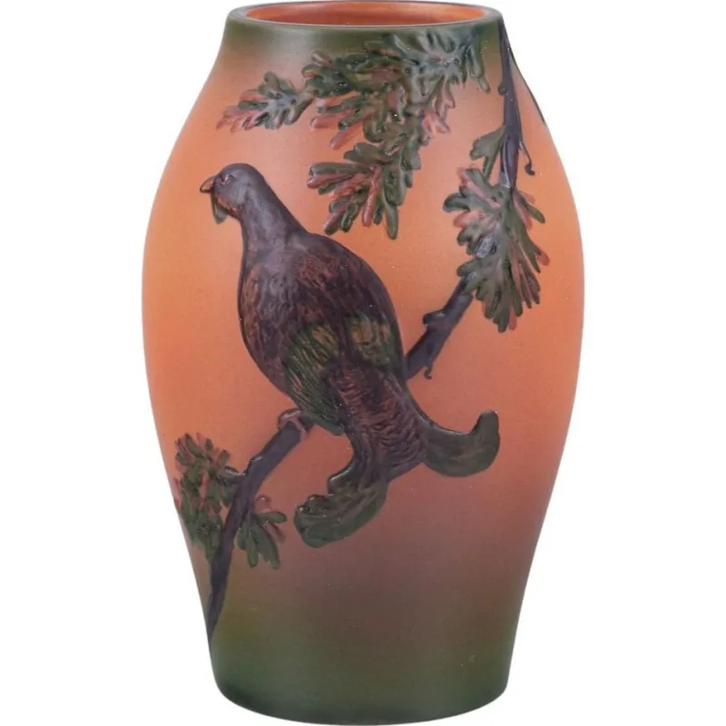 Clearance Pamono Danish Ceramic Vase with Motif of Bird on Branch from Axel Salto, 1930s