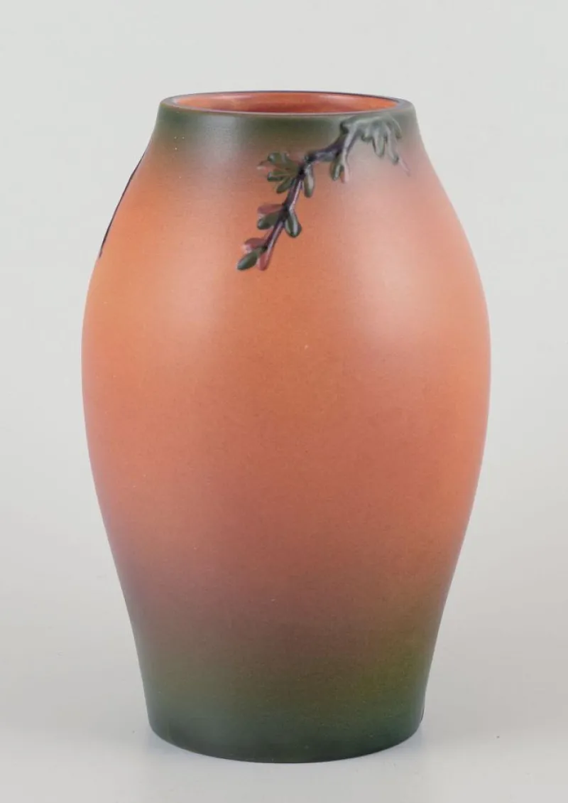 Clearance Pamono Danish Ceramic Vase with Motif of Bird on Branch from Axel Salto, 1930s