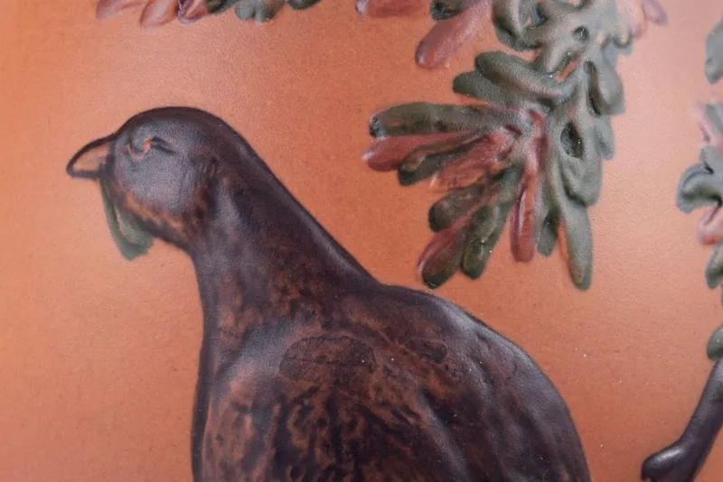Clearance Pamono Danish Ceramic Vase with Motif of Bird on Branch from Axel Salto, 1930s