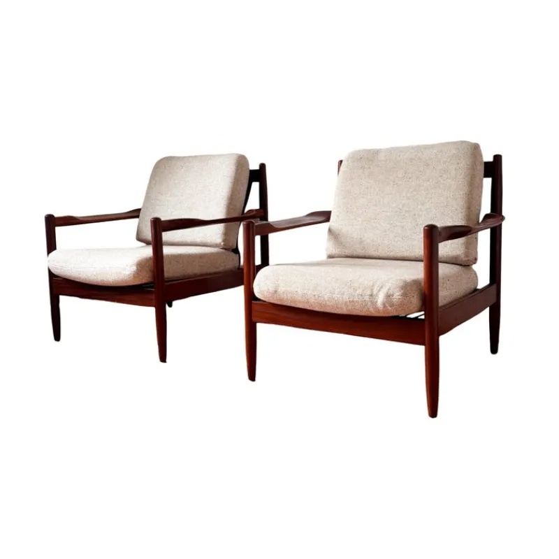 Pamono Danish Easy Chairs and Sofa in Rosewood by Grete Jalk for France & Son 1960s, Set of 3> Living Room Sets