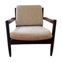 Pamono Danish Easy Chairs and Sofa in Rosewood by Grete Jalk for France & Son 1960s, Set of 3><noscript><img width=
