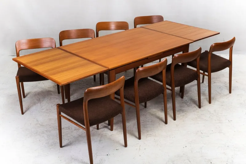 Discount Pamono Danish Extendable Teak No. 254 Dining Table by Niels Otto Møller for J.L. Møllers, 1960s