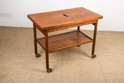Pamono Danish Extendable Two-Tier Teak Serving Trolley by Kurt Ostervig for Jason Mobler, 1960> Serving Bar Carts & Trolleys