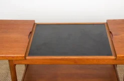 Pamono Danish Extendable Two-Tier Teak Serving Trolley by Kurt Ostervig for Jason Mobler, 1960><noscript><img width=