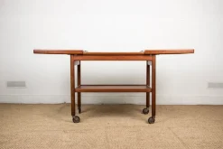 Pamono Danish Extendable Two-Tier Teak Serving Trolley by Kurt Ostervig for Jason Mobler, 1960><noscript><img width=
