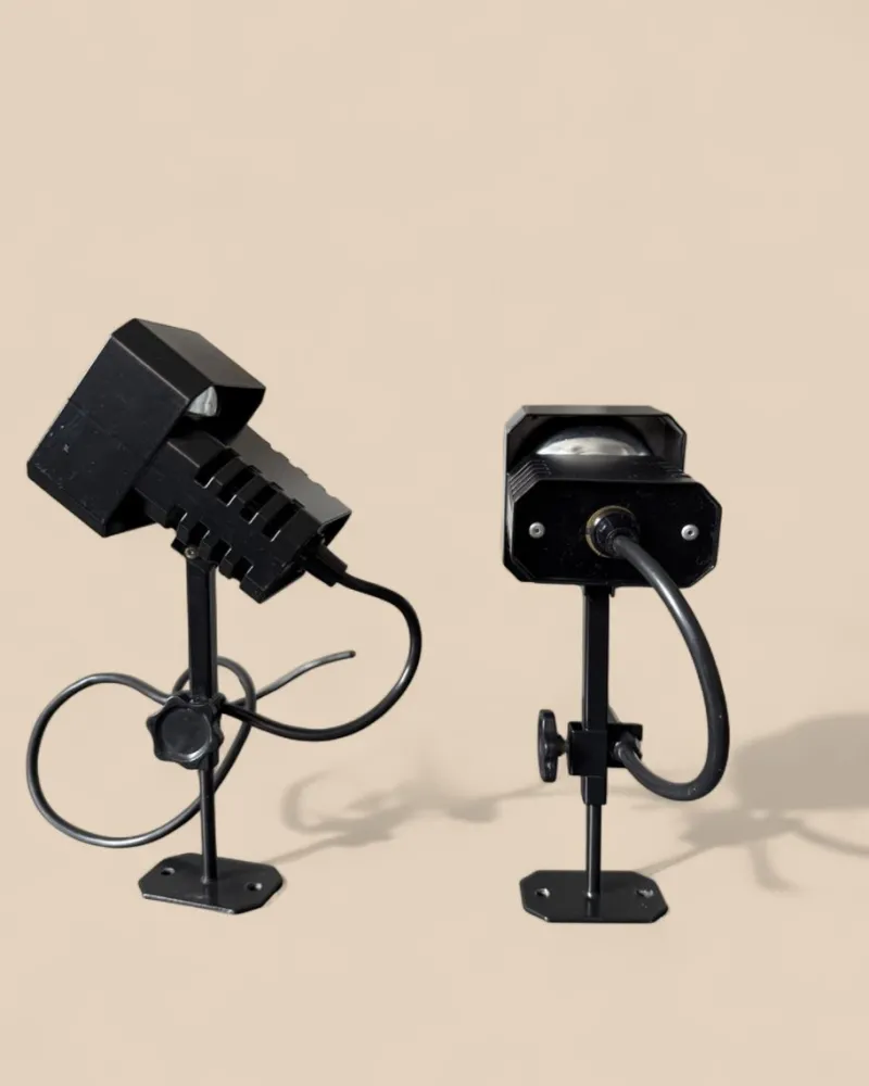 Pamono Danish Flipper Wall Sconces in Black, 1970s, Set of 2> Wall Lights & Sconces