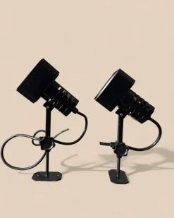 Pamono Danish Flipper Wall Sconces in Black, 1970s, Set of 2> Wall Lights & Sconces