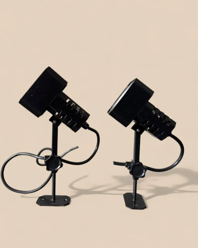 Pamono Danish Flipper Wall Sconces in Black, 1970s, Set of 2> Wall Lights & Sconces