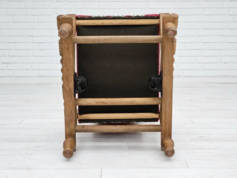 Pamono Danish Highback Rocking Chair in Wool & Oak, 1970s> Rocking Chairs