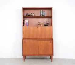 Pamono Danish Illuminated Bookcase with Bar, 1960s