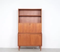 Pamono Danish Illuminated Bookcase with Bar, 1960s