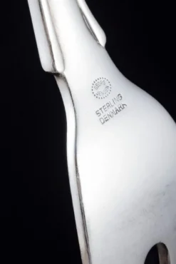 Pamono Danish Lily of the Valley Meat Fork in Sterling Silver from Georg Jensen><noscript><img width=