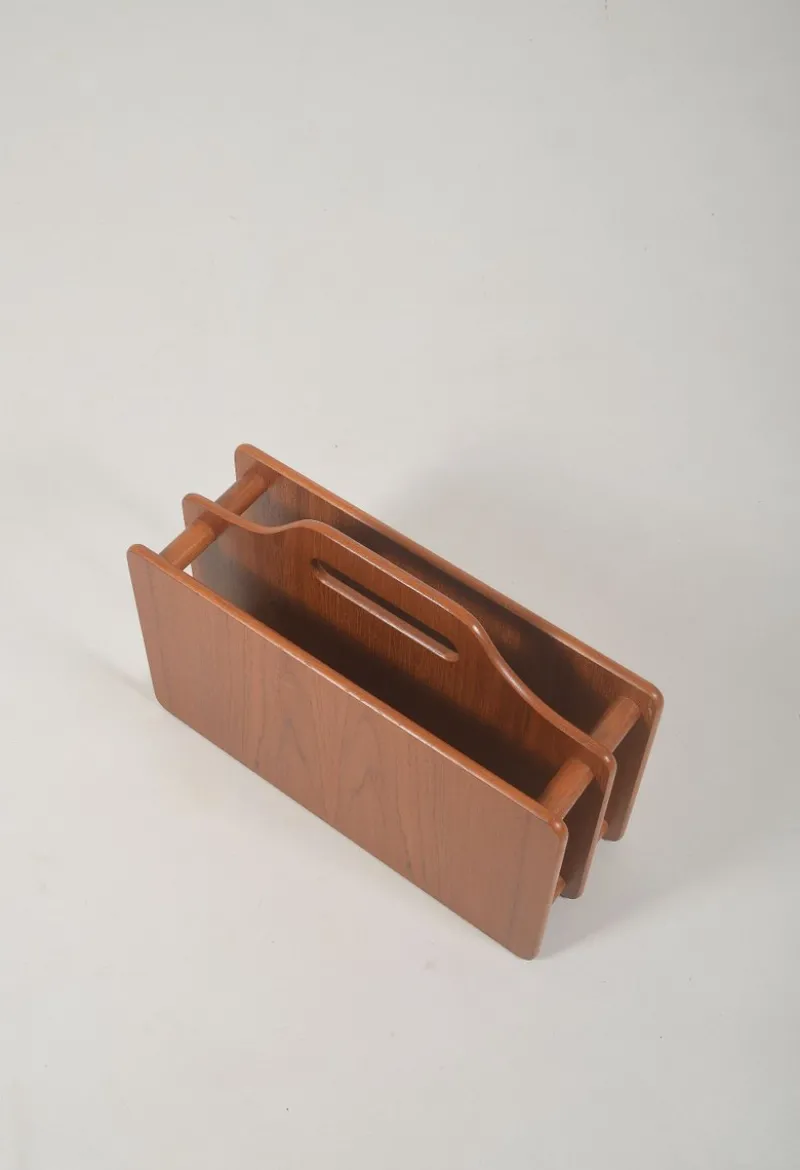 Pamono Danish Magazine Holder in Teak, 1970s> Magazine Racks