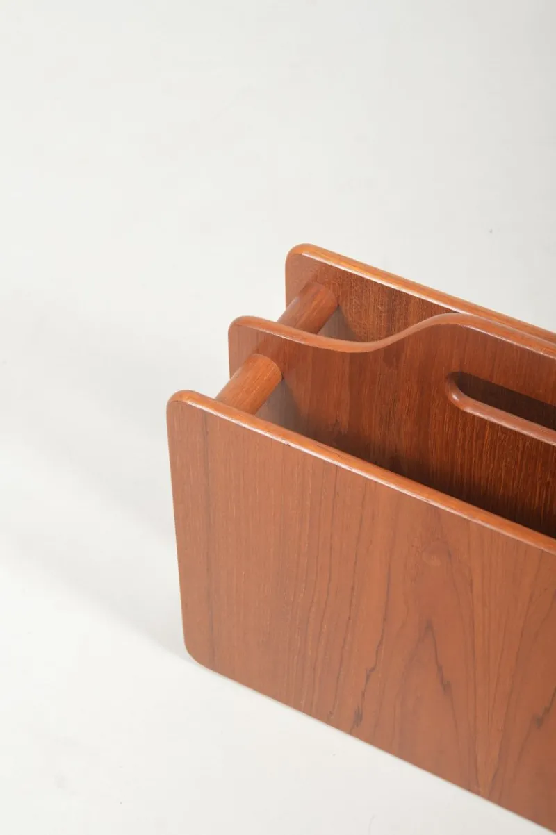 Pamono Danish Magazine Holder in Teak, 1970s> Magazine Racks