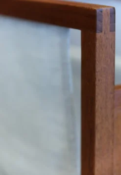 Clearance Pamono Danish Magazine Rack Teak in Linen by Henning Wind Hansen for Sika Møbler, 1960s