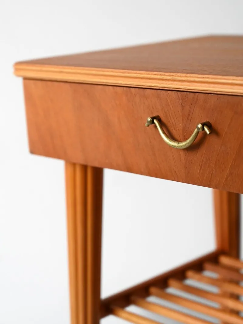 Outlet Pamono Danish Mahogany and Birch Bedside Tables, Set of 2, 1950s
