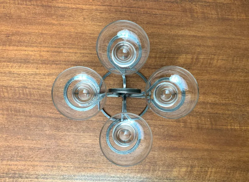 Sale Pamono Danish Metal and Glass Candleholder, 1960s