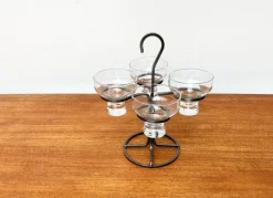 Sale Pamono Danish Metal and Glass Candleholder, 1960s