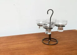 Sale Pamono Danish Metal and Glass Candleholder, 1960s