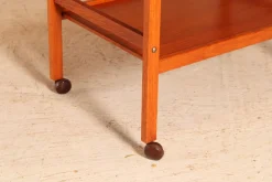 Outlet Pamono Danish Mid-Century 2-Tier Teak Trolley on Casters, 1970s