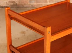 Outlet Pamono Danish Mid-Century 2-Tier Teak Trolley on Casters, 1970s