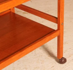 Outlet Pamono Danish Mid-Century 2-Tier Teak Trolley on Casters, 1970s