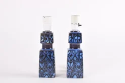 Discount Pamono Danish Modern Blue and Black Table Lamps by Nils Thorsson for Royal Copenhagen and Fog & Mørup, 1970s, Set of 2