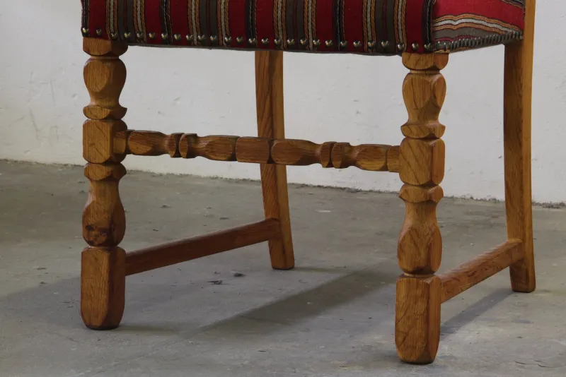 Pamono Danish Modern Brualist Oak Dining Chairs by Henning Kjærnulf, 1960s, Set of 6> Side Chairs & Dining Chairs