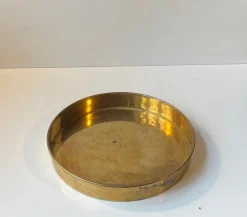 Pamono Danish Modern Circular Brass Serving Tray from Cawa, 1970s> Trays