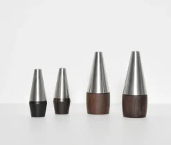 Pamono Danish Modern Rosewood and Stainless Steel Salt and Pepper Shakers, 1960s, Set of 4> Salt & Pepper Shakers
