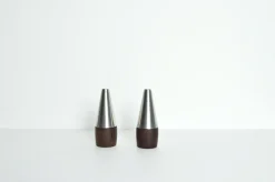 Pamono Danish Modern Rosewood and Stainless Steel Salt and Pepper Shakers, 1960s, Set of 4><noscript><img width=