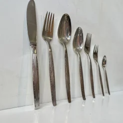 Pamono Danish Modern Silver-Plated Capri Cutlery for 12 by Kr. J. Andersen, 1960s, Set of 89