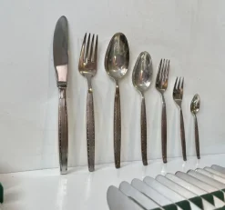 Pamono Danish Modern Silver-Plated Capri Cutlery for 12 by Kr. J. Andersen, 1960s, Set of 89