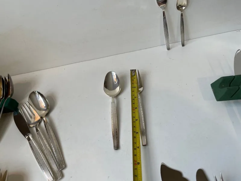 Pamono Danish Modern Silver-Plated Capri Cutlery for 12 by Kr. J. Andersen, 1960s, Set of 89