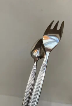 Pamono Danish Modern Silver-Plated Capri Cutlery for 12 by Kr. J. Andersen, 1960s, Set of 89