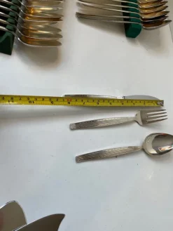Pamono Danish Modern Silver-Plated Capri Cutlery for 12 by Kr. J. Andersen, 1960s, Set of 89