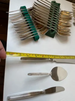 Pamono Danish Modern Silver-Plated Capri Cutlery for 12 by Kr. J. Andersen, 1960s, Set of 89