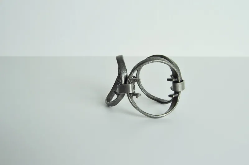Pamono Danish Modernist Pewter Bracelet, 1970s> Bracelets