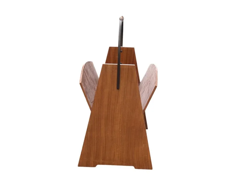Pamono Danish Modernist Teak and Brass Magazine Rack, 1960s> Magazine Racks