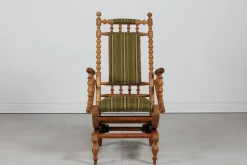 Pamono Danish Oak and Wool Rocking Chair in the style of Henning Kjærnulf, 1970s><noscript><img width=