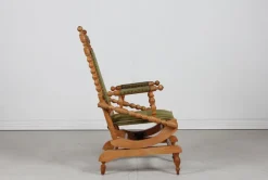Pamono Danish Oak and Wool Rocking Chair in the style of Henning Kjærnulf, 1970s><noscript><img width=