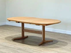 Pamono Danish Oak Dining Table by Laurits M. Larsen, 1960s><noscript><img width=